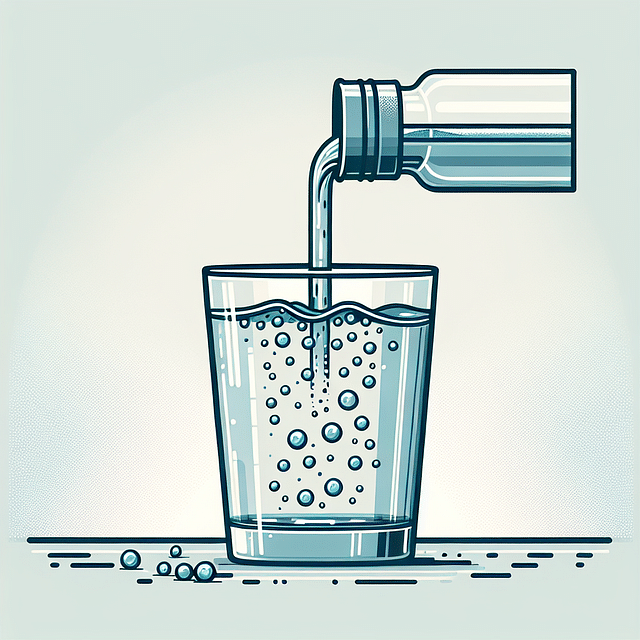 a glass of clear water being poured from a sustainable water filter