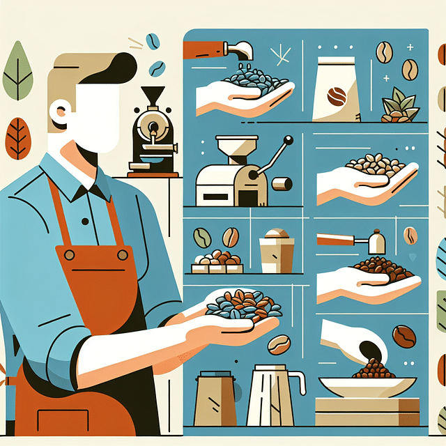 a local coffee roaster displaying fresh seasonal coffee beans