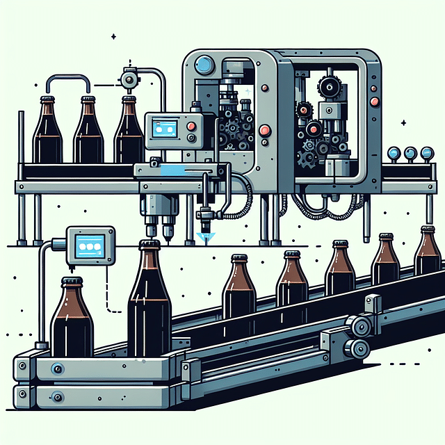 machine capping and sealing bottles of cold brew coffee
