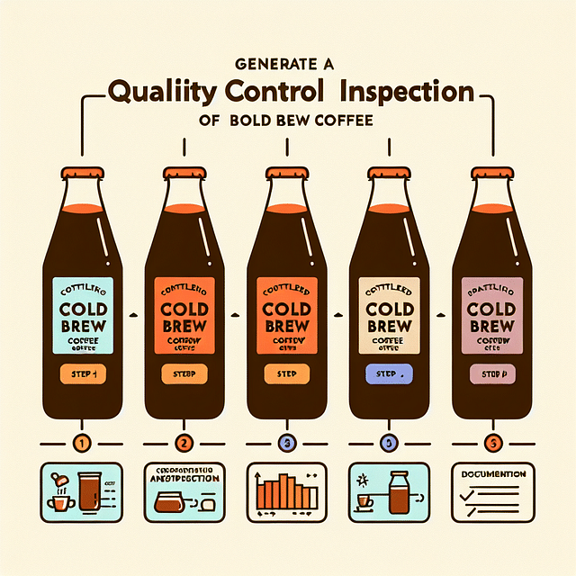 quality control inspection of bottled cold brew coffee