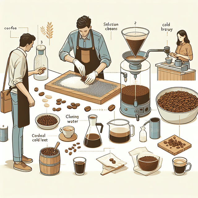 Artisanal coffee beans selection for cold brew