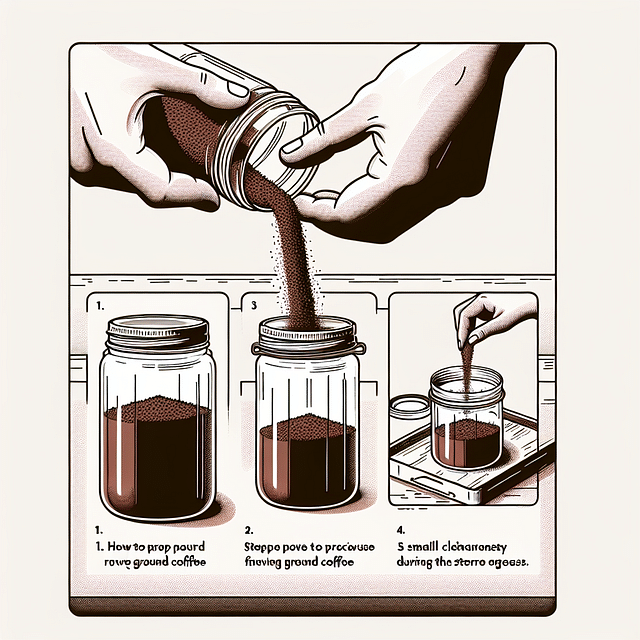 Storing ground coffee in an airtight container