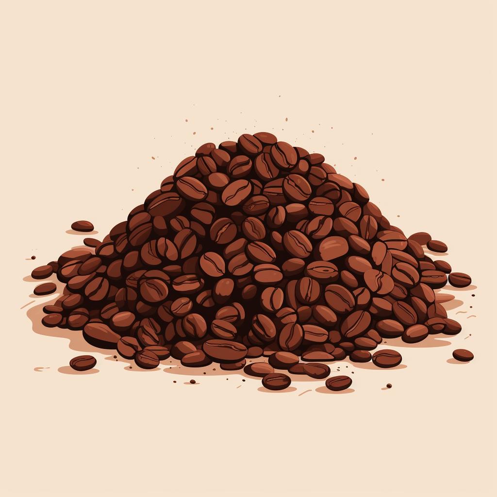 Coarsely ground coffee beans