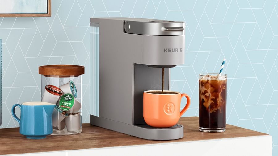Keurig machine brewing a cold coffee