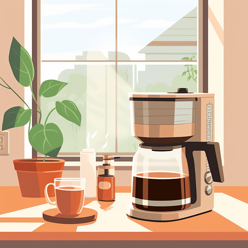 A pitcher of coffee cooling on a kitchen counter