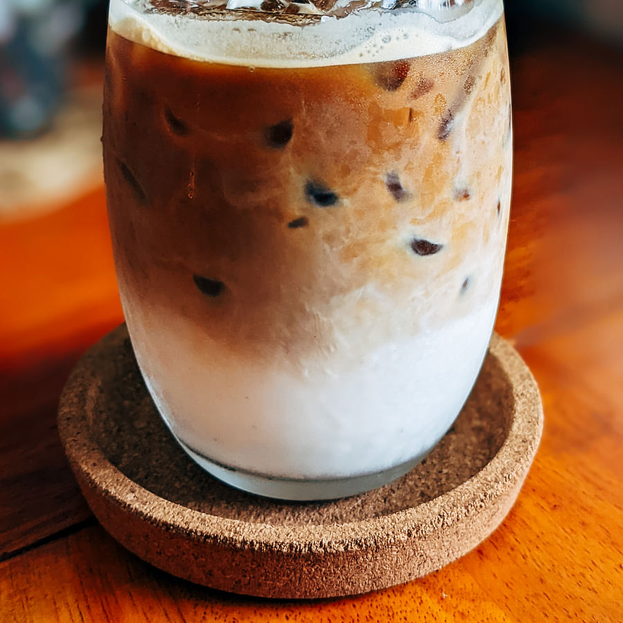 Delicious glass of cold brew coffee served on a table