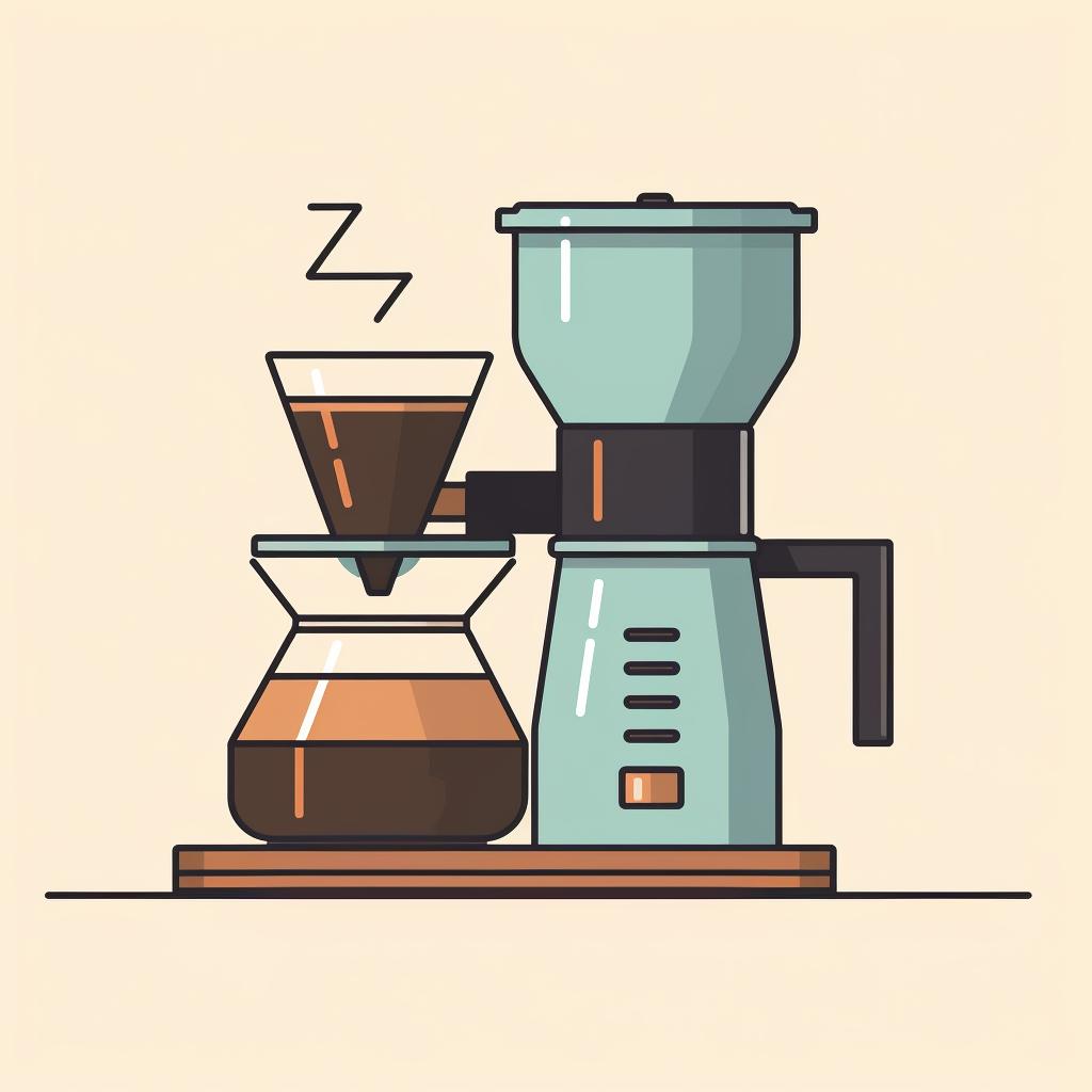 A coffee maker brewing coffee