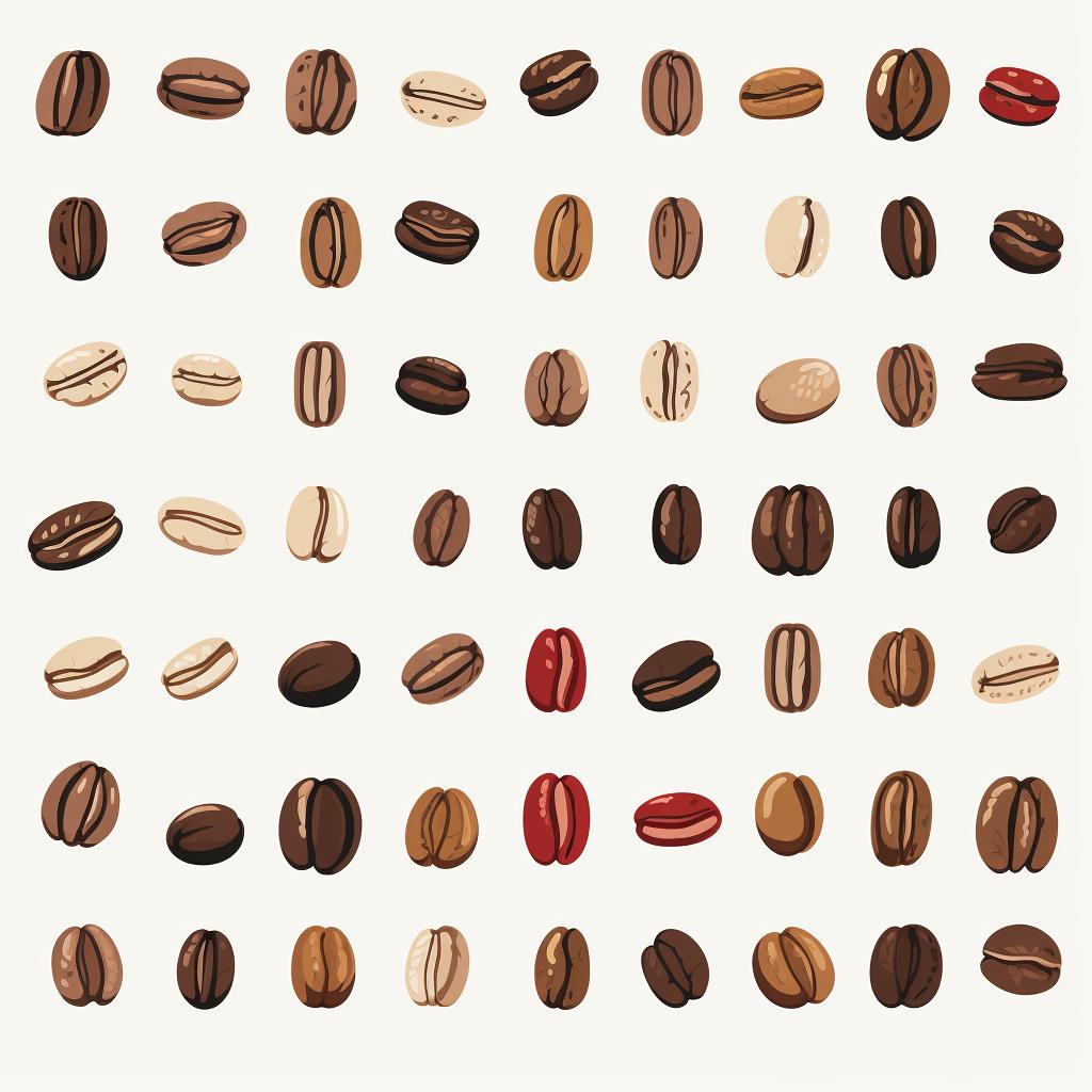 A variety of coffee beans