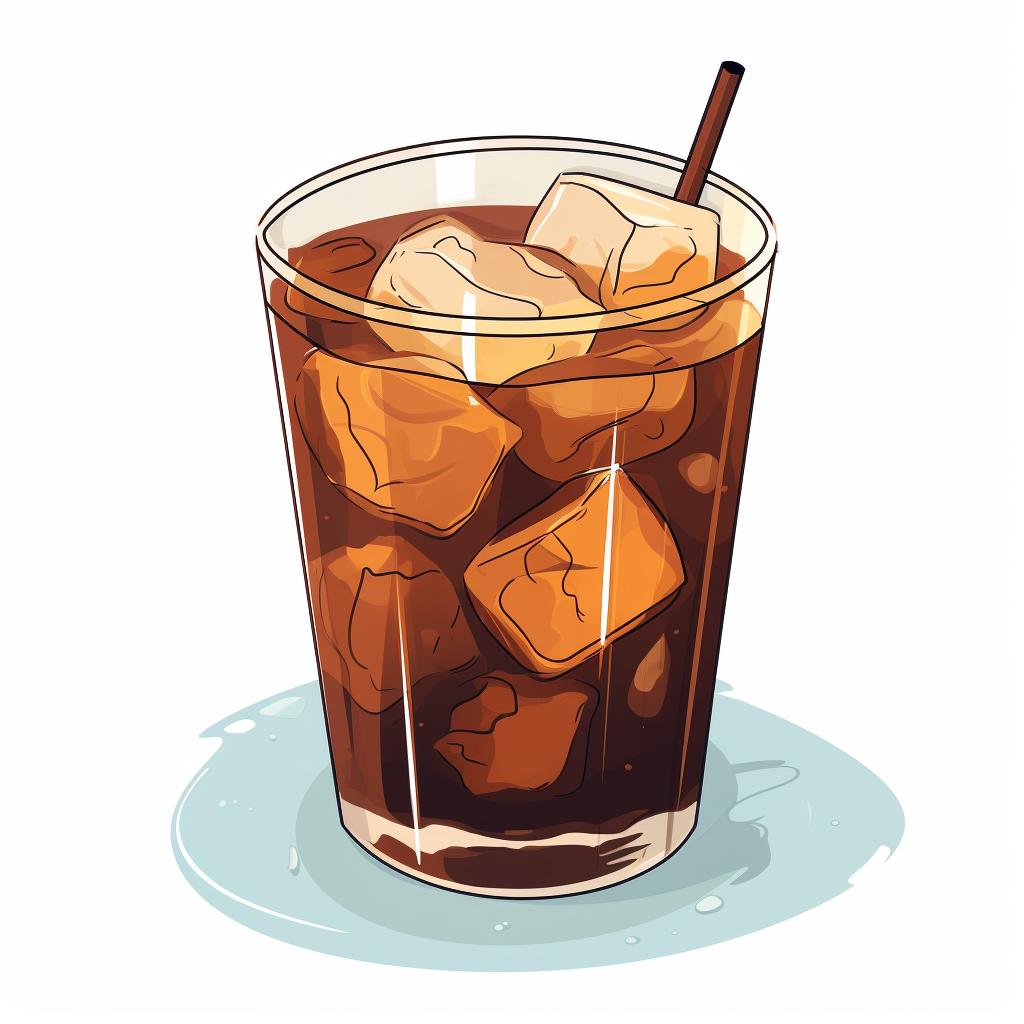 A glass of cold brew coffee over ice