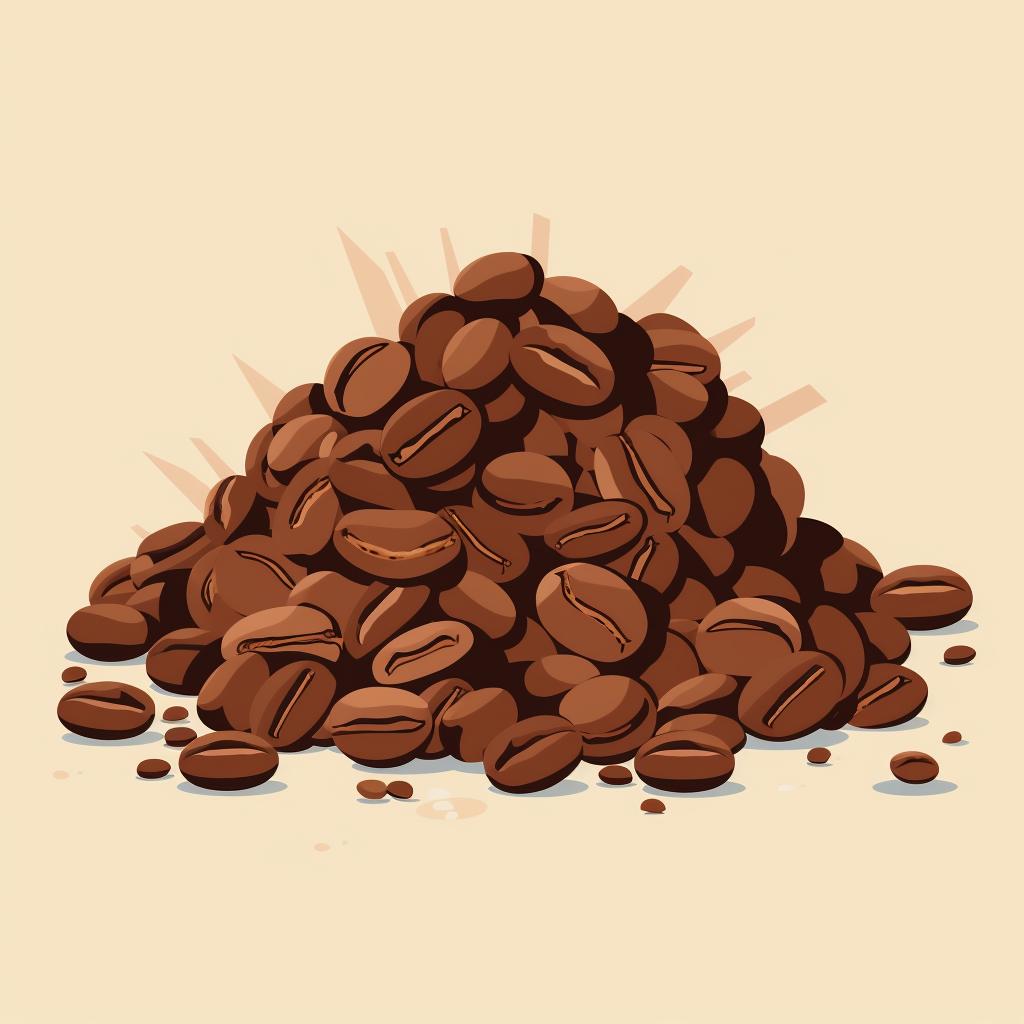 Coarsely ground flavored coffee beans
