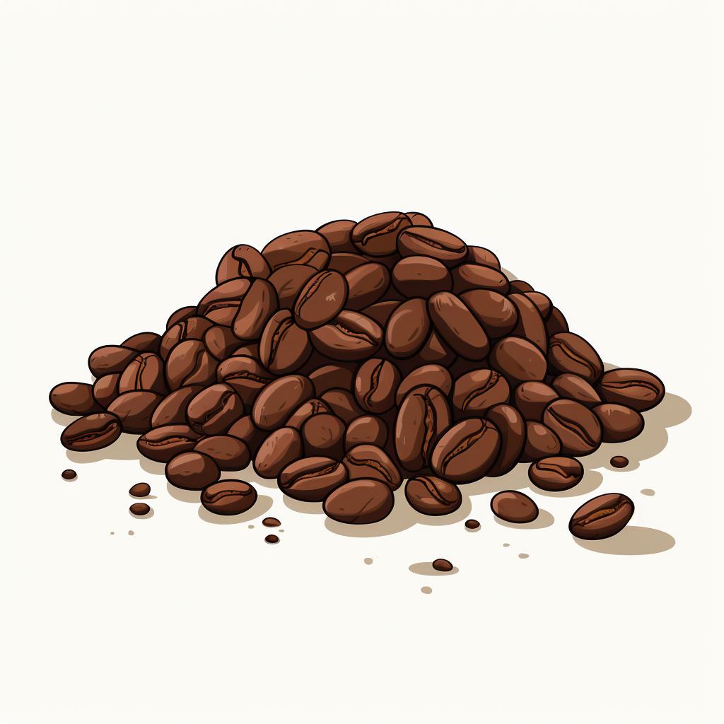 Coarsely ground coffee beans