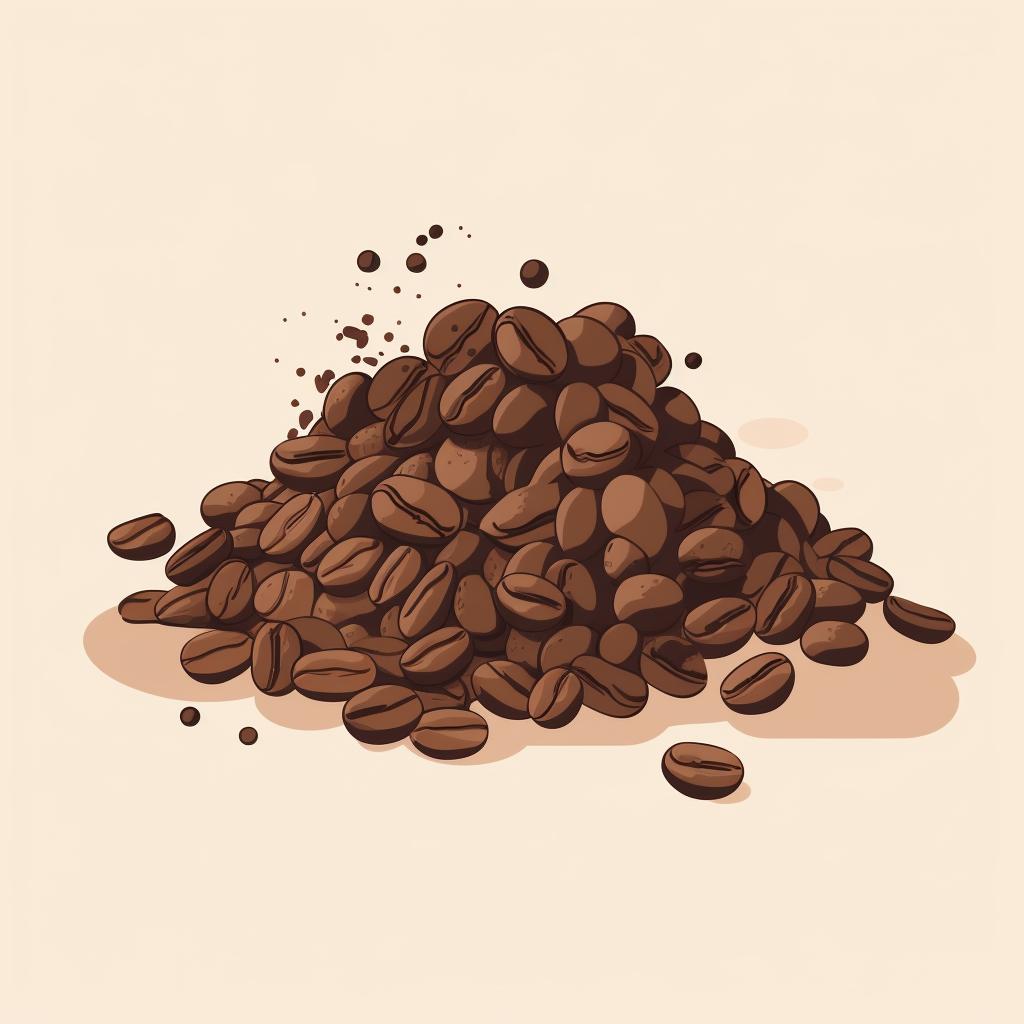 Coarsely ground coffee beans.