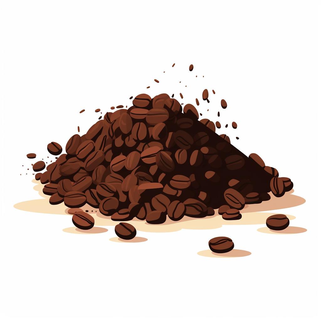 Ground coffee beans