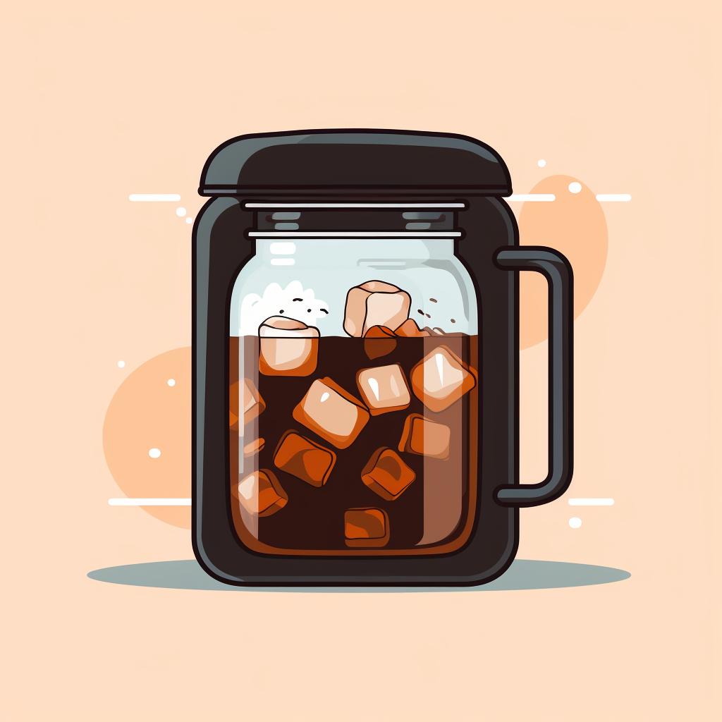 Jar of cold brew in the refrigerator