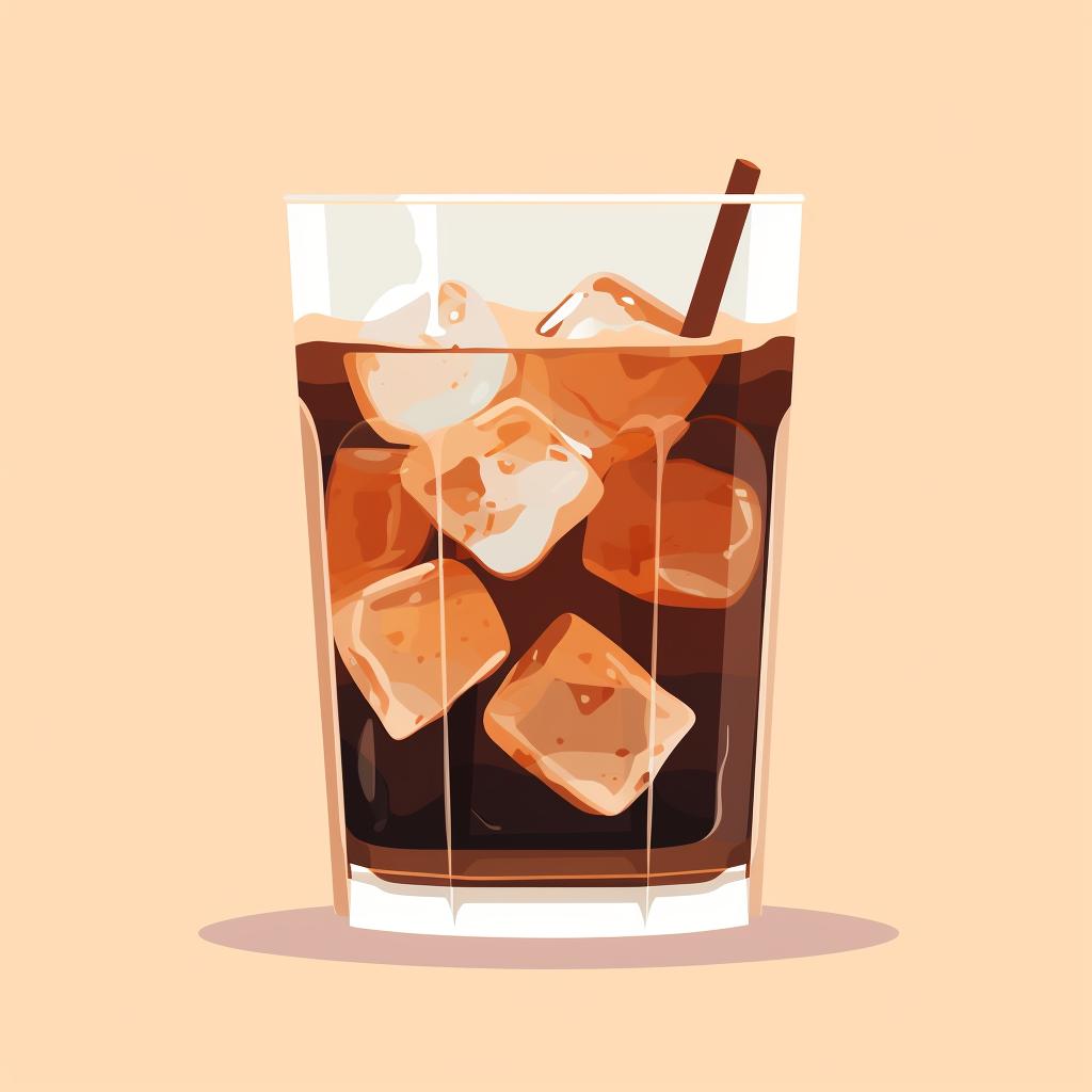 A glass of homemade cold brew coffee served over ice