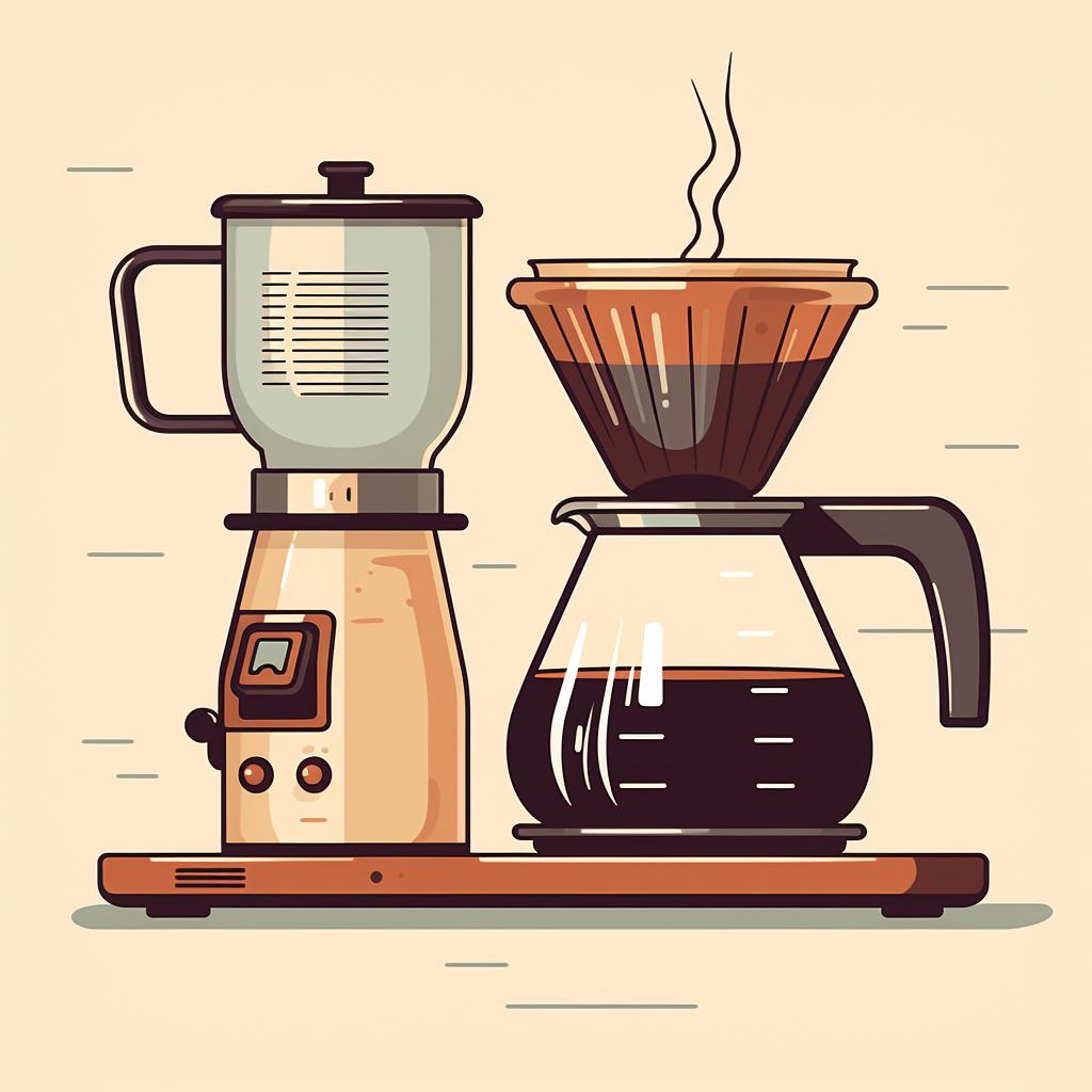 A drip coffee maker in the process of brewing.