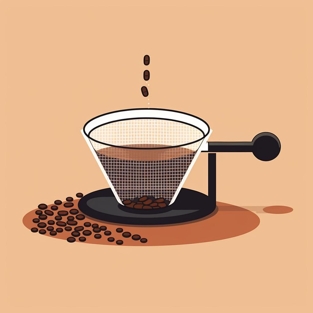 Coffee being strained through a fine mesh strainer