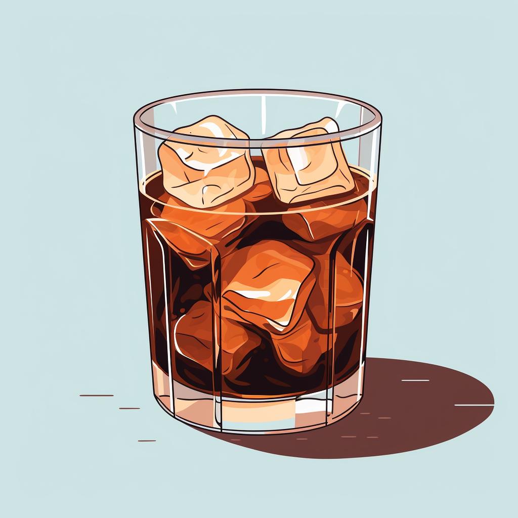 A glass of Japanese-style cold brew coffee over ice